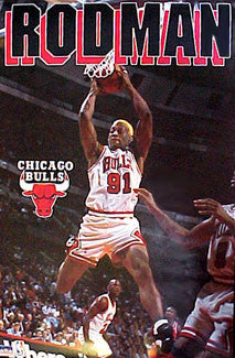 Dennis Rodman "Rebound" Chicago Bulls Action Poster - Starline 1996