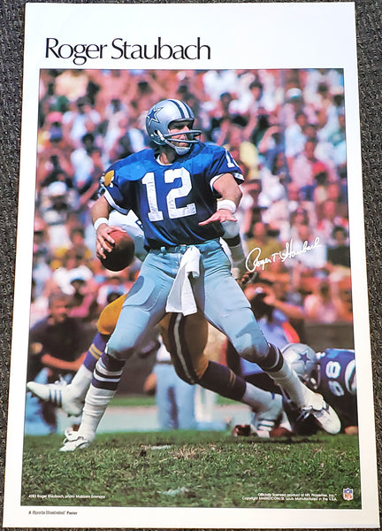 Roger Staubach "Gunslinger" Dallas Cowboys Vintage Original NFL Poster - Sports Illustrated by Marketcom 1979