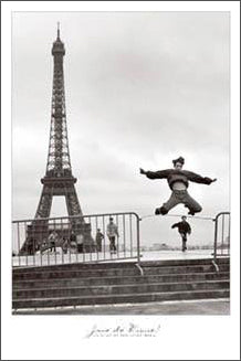 Roller Skating at the Eiffel Tower "Joie de Vivre" Poster - Portal Publications 2003