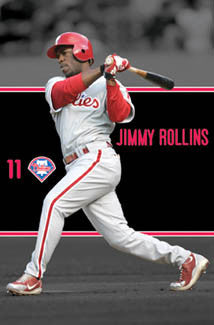 Jimmy Rollins "Slash-and-Dash" Philadelphia Phillies MLB Action Poster - Costacos 2006