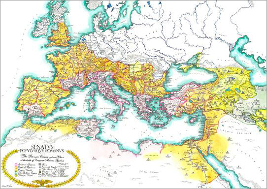 Map of the Roman Empire circa 180 CE Premium Wall Poster - Useful Charts
