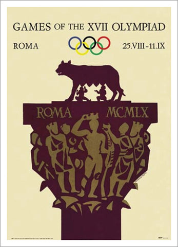 Rome Italy 1960 Summer Olympic Games Official Poster Reprint - Olympic Museum