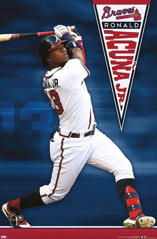 Ronald Acuna "Slugger" Atlanta Braves MLB Baseball Poster - Trends International 2020