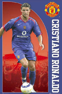 Cristiano Ronaldo "Blue Striker" Manchester United FC Poster - GB Posters 2006
