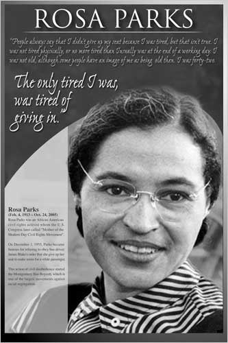 Rosa Parks "American Hero" Historical Educational Poster - Eurographics Inc.