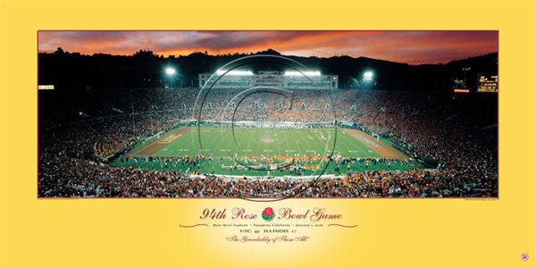 USC Trojans 94th Rose Bowl Game Champions (2008) Poster Print - Rick Anderson