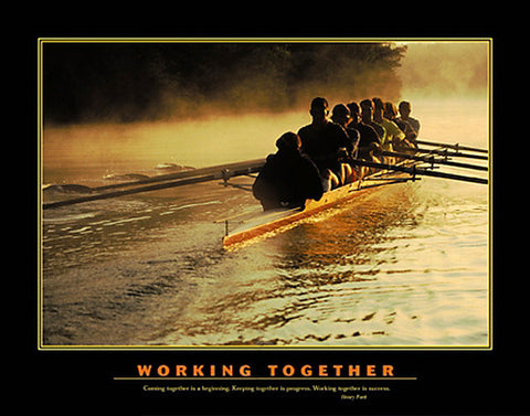 Rowing "Working Together" (8-Man Sculls) Motivational Poster - Eurographics Inc.