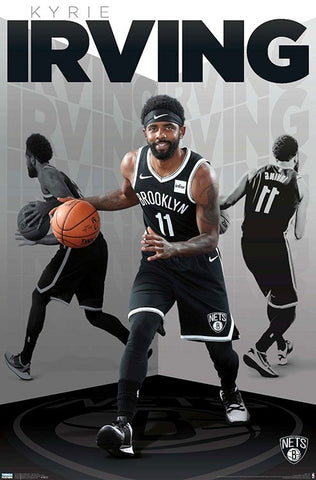 Kyrie Irving "Basketball Genius" Brooklyn Nets NBA Basketball Action Poster - Trends 2019