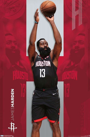 James Harden "Shooting Star" Houston Rockets NBA Basketball Poster - Trends International 2019