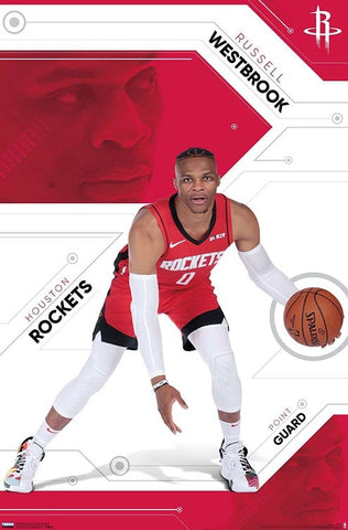 Russell Westbrook "Rocket Launch" Houston Rockets NBA Basketball Poster - Trends International 2019