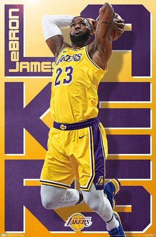 LeBron James "Two-Hand Slam" Los Angeles Lakers Official NBA Poster - Trends 2019