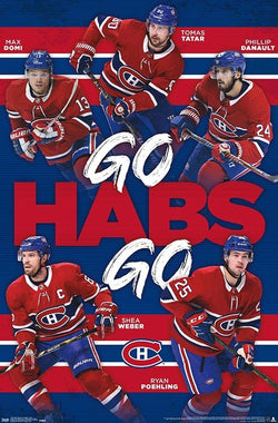 Montreal Canadiens "GO HABS GO" NHL Poster (Domi, Tatar, Danault, Poehling, Weber) - Trends 2019