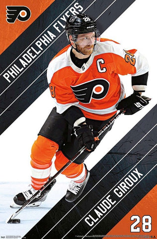Claude Giroux "The Captain" Philadephia Flyers NHL Action Poster - Trends International