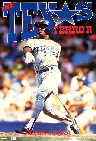 Ruben Sierra "Texas Terror" Texas Rangers MLB Action Poster - Costacos 1991