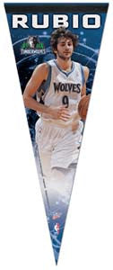 Ricky Rubio "T-Wolves Action" Premium Felt Collector's Pennant - Wincraft