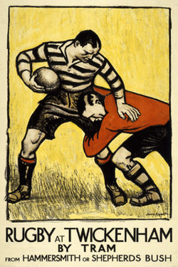 Rugby at Twickenham Classic 1921 London Tube Poster Reprint - London Transport Museum