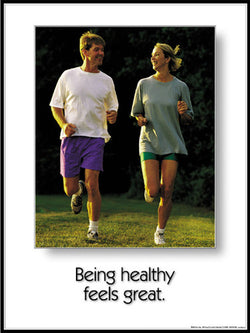 Jogging Couple "Being Healthy Feels Great" Motivational Poster - Fitnus