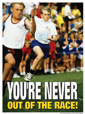 Cross-Country Running "You're Never Out of the Race" Motivational Poster - Fitnus