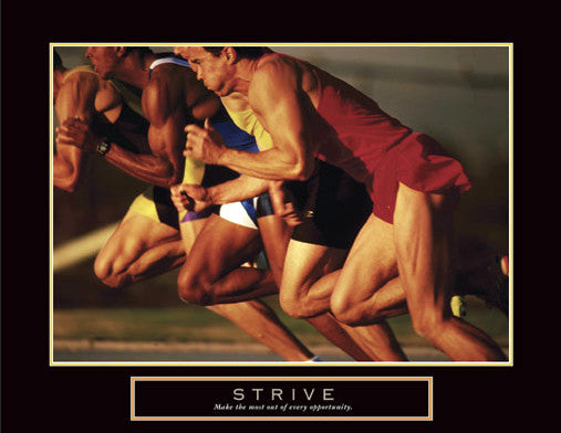 Sprint Start "Strive" Motivational Track-and-Field Poster - Front Line