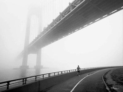 Verrazano Bridge Foggy Runner by Henri Silberman Premium Poster Print - W&G