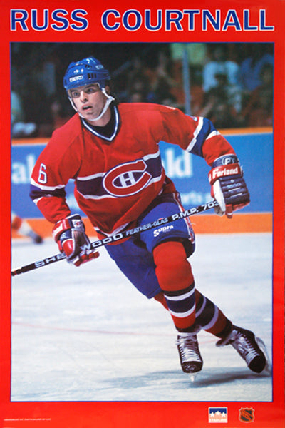 Russ Courtnall "Habs Action" Montreal Canadiens NHL Hockey Poster - Starline 1989