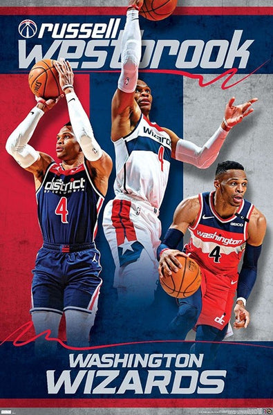 Russell Westbrook "Red White and Blue" Washington Wizards NBA Basketball Poster - Trends International 2021