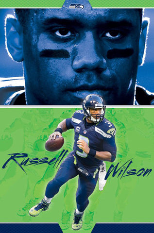 Russell Wilson "Field General" Seattle Seahawks NFL Action Wall Poster - Trends International