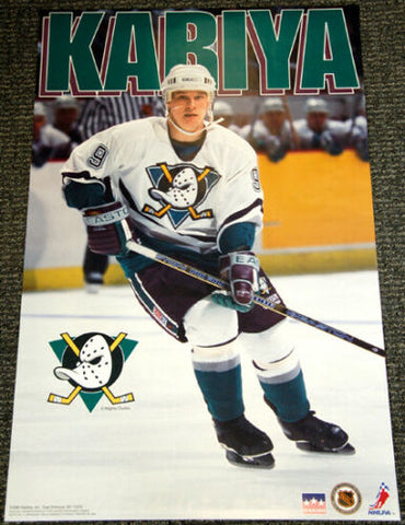 Paul Kariya "Superstar" Anaheim Mighty Ducks NHL Action Poster - Starline 1995