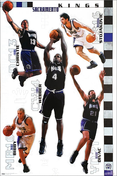Jason Williams White Chocolate Sacramento Kings NBA Action Poster -  Costacos 1999
