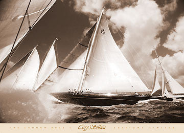 Yachting Sailboat Racing "The Cannon Race I" Poster Print - C. Silken 2005