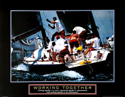Sailing "Working Together" Motivational Poster - Front Line