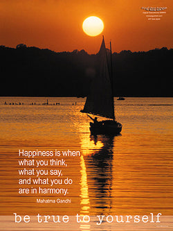 Sailing "Be True To Yourself/Happiness" Motivational Inspirational Poster - Jaguar Inc.