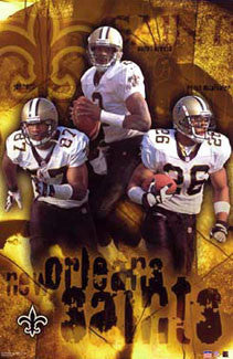 New Orleans Saints "Three Stars" (2002) Poster (McAlliseter, Brooks, Horn) - Starline