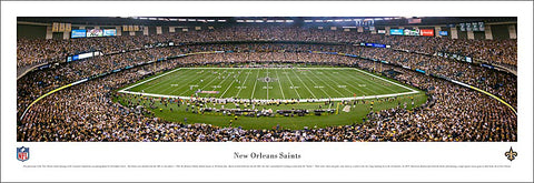 New Orleans Saints Superdome "Kickoff 2010" Panoramic Poster Print - Blakeway Worldwide