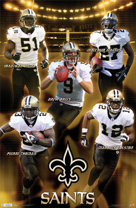 New Orleans Saints "Five Alive" NFL Football Action Poster - Costacos Sports
