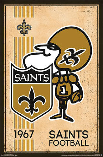 New Orleans Saints NFL Heritage Series Retro Logo c.1967 Official Team Poster - Costacos Sports