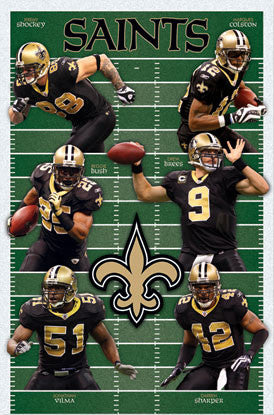 New Orleans Saints "Super Six" (2010) NFL Action Wall Poster - Costacos Sports