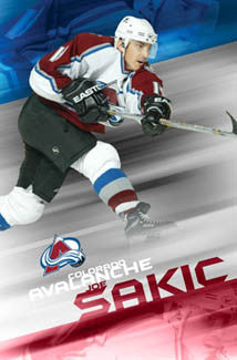 Joe Sakic "Slapshot" Colorado Avalanche NHL Hockey Action Poster - Costacos 2005