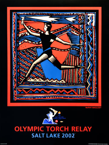 Salt Lake 2002 Winter Olympics Torch Relay Commemorative Poster - Fine Art Ltd.