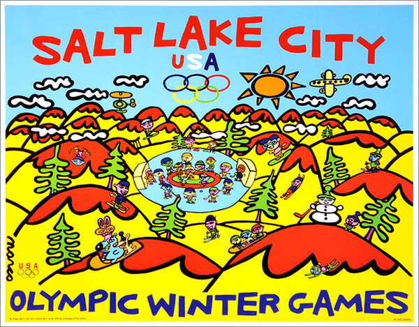 Salt Lake 2002 Olympic Winter Games "Winter Playground" Poster - Fine Art Ltd.