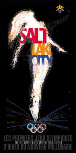 Salt Lake 2002 Winter Olympics Figure Skating Official Poster by Primo Angeli - Fine Art Ltd.