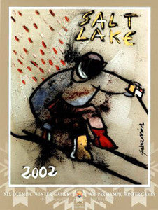 Salt Lake 2002 Winter Olympic Games "Ski Racer" by Cristobal Gabarron - Fine Art Ltd.