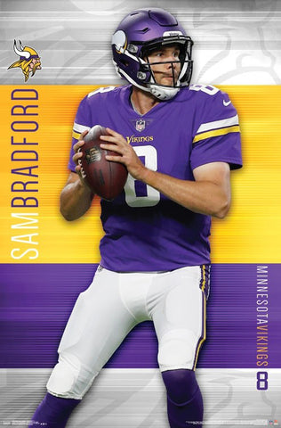 Sam Bradford "Superstar" Minnesota Vikings QB Official NFL Poster - Costacos 2017