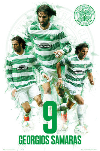 Georgios Samaras "Greek Gunner" Celtic FC Soccer Action Poster - GB Eye (UK)