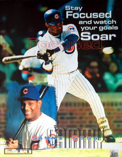 Sammy Sosa "Focused" Chicago Cubs Motivational Poster - Photo File 1999