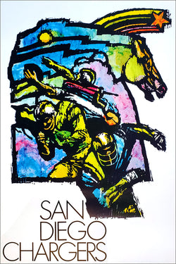 San Diego Chargers NFL Collectors Series Theme Art Vintage Original Poster (1970)