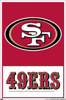San Francisco 49ers Official NFL Football Team Logo and Wordmark Poster - Costacos Sports