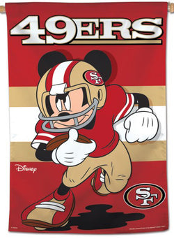San Francisco 49ers "Storming Mickey" Official NFL Disney Wall BANNER - Wincraft Inc.
