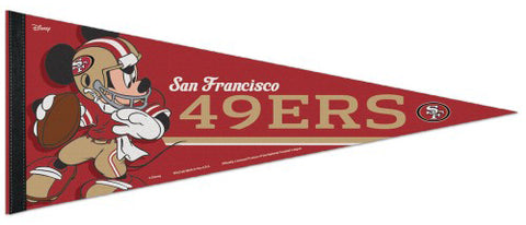 San Francisco 49ers "Mickey QB Gunslinger" Official NFL/Disney Premium Felt Pennant - Wincraft Inc.