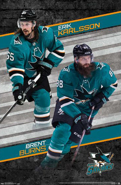 Erik Karlsson and Brent Burns "Super-D" San Jose Sharks NHL Hockey Action Poster - Trends International
